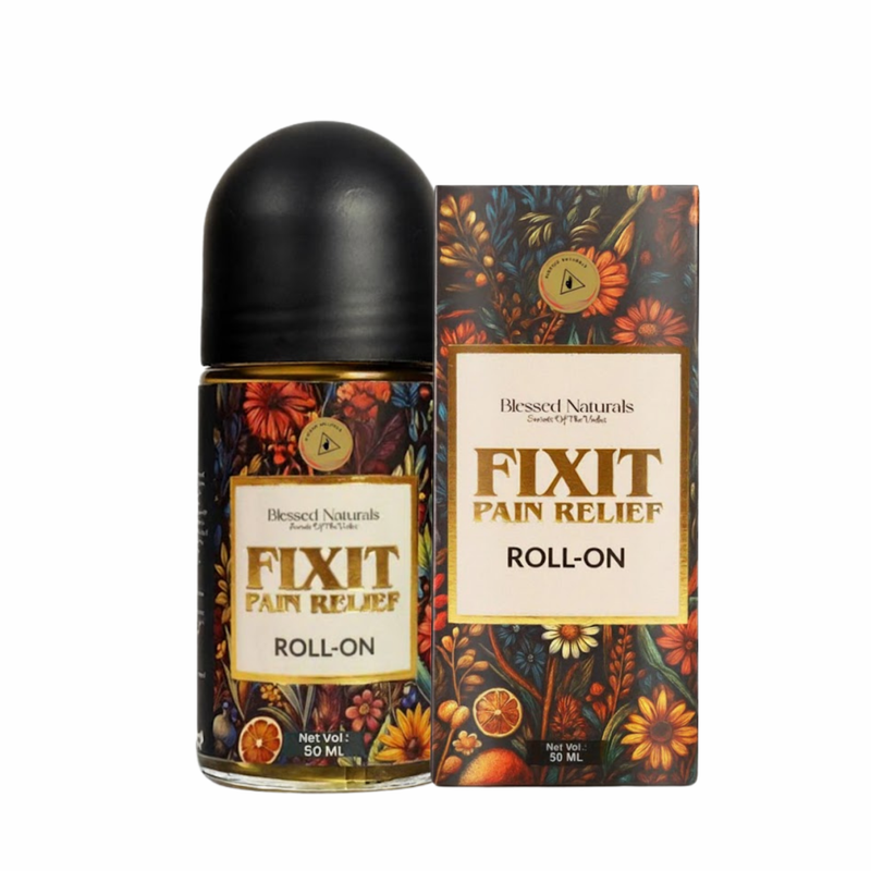 Blessed Naturals Fixit Pain Roll | Ayurvedic Roll-On for Muscle and Joint Pain Relief (50 ml)