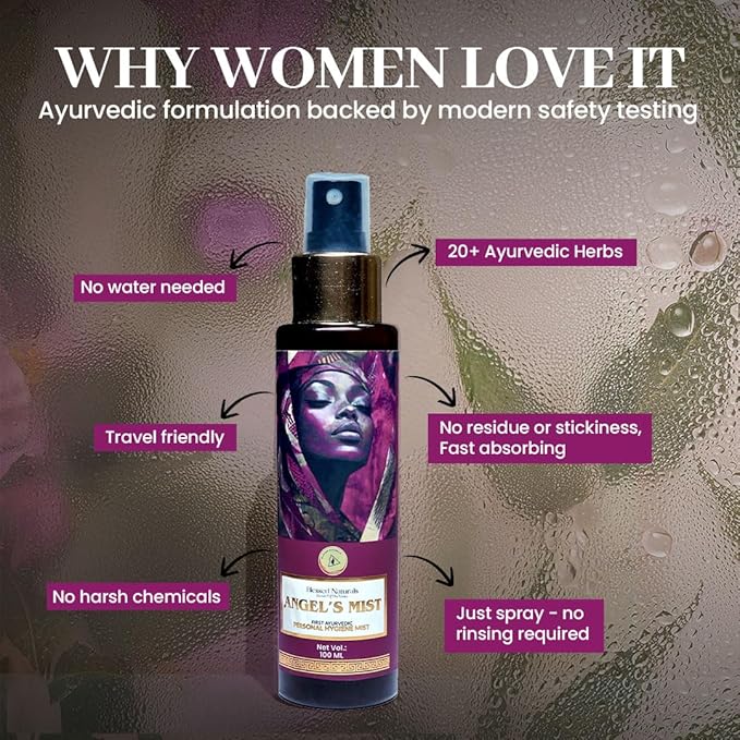Blessed Naturals Angel's Mist | Ayurvedic Personal Hygiene Mist for Intimate Care (100 ml)